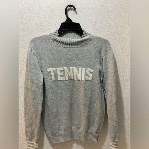 The Bubble Tennis Sweater Gray  white size XS - Picture 1 of 8